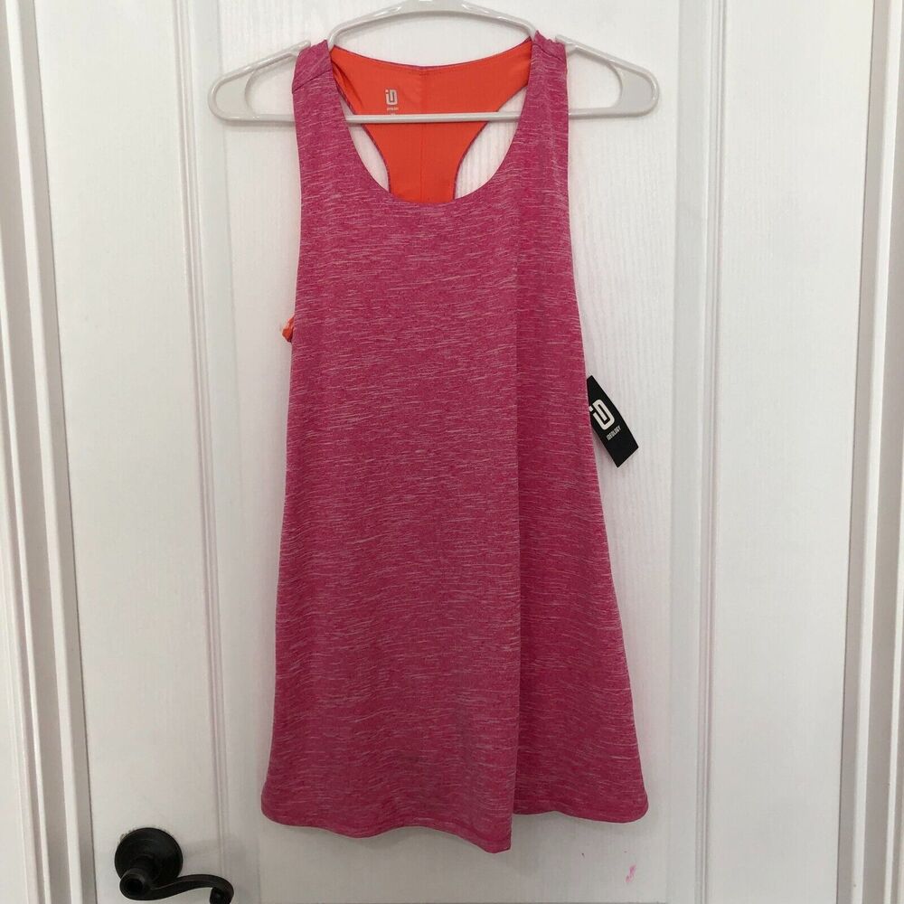 Ideology Girls XL Pink Shock Space Dye Active Racerback Dress Built-in Romper